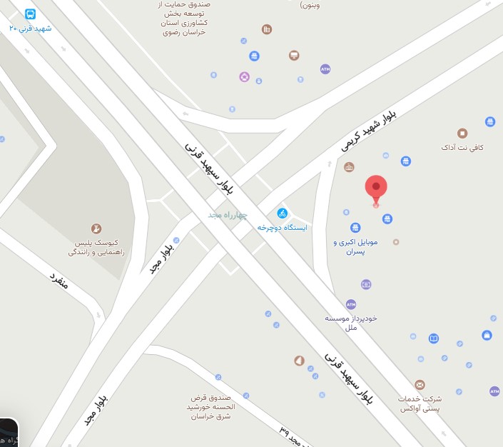 نقشه آدرس فیزیوتراپی سلام مشهد